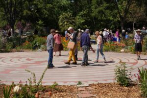 People walking the Labyrinth