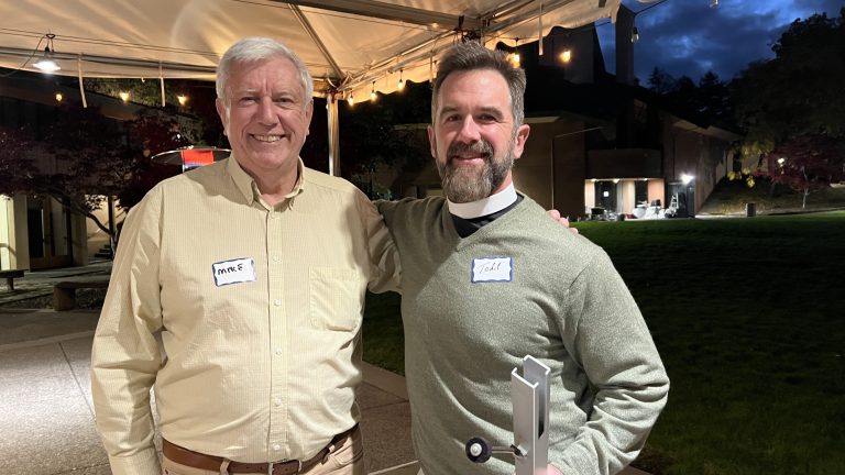 Michael, Director of San Damiano, and Rev Todd Bryant of St. Tim's Parish