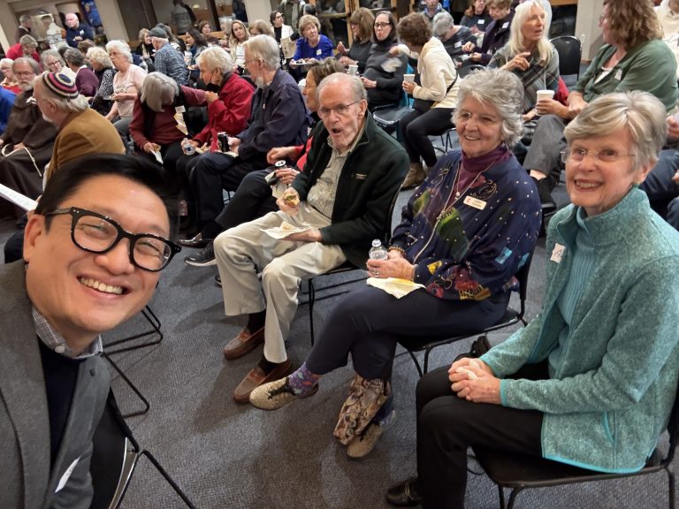 Friends enjoying each others' company and good food