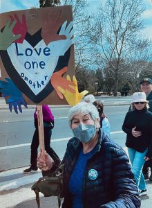 People marching through Downtown Danville